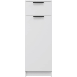 vidaXL Single Door Single Drawer White Narrow Bathroom Cabinet - Size: 90 x 32 x 33.5cm - Wilko - thumbnail 7