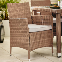 Furniturebox Grenada 4 Seater Natural Rattan Garden Dining Set - Brown - Wilko - thumbnail 5