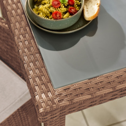 Furniturebox Grenada 4 Seater Natural Rattan Garden Dining Set - Brown - Wilko - thumbnail 3