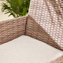 Furniturebox Grenada 4 Seater Natural Rattan Garden Dining Set - Brown - Wilko - thumbnail 6