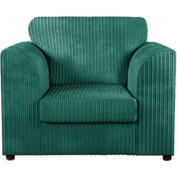 Luxor 5 Seater Teal Jumbo Cord Sofa Suite with Full Back - Green - Wilko - thumbnail 5