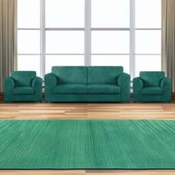 Luxor 5 Seater Teal Jumbo Cord Sofa Suite with Full Back - Green - Wilko - thumbnail 1