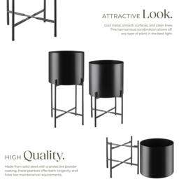 tectake Mine Black Powder-Coated Steel Plant Stand 2 Pack - Size: 56 x 31 x 31cm - Wilko - thumbnail 5