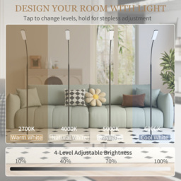 HOMCOM Black LED Adjustable Floor Lamp with Magnetic Remote - Size: 38.3 x 7.4 x 25cm - Wilko - thumbnail 7