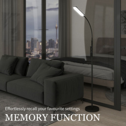 HOMCOM Black LED Adjustable Floor Lamp with Magnetic Remote - Size: 38.3 x 7.4 x 25cm - Wilko - thumbnail 6