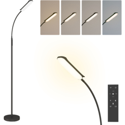 HOMCOM Black LED Adjustable Floor Lamp with Magnetic Remote - Size: 38.3 x 7.4 x 25cm - Wilko - thumbnail 4
