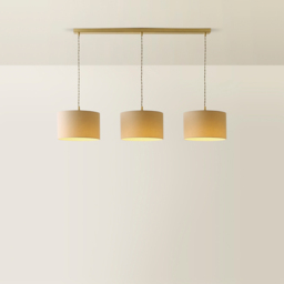 ValueLights Reni Cream Drum Shade 3 Drop Bar Gold Diner LED Ceiling Pendant Light - Size: 123.5 x 98 x 25cm - Black - Wilko - thumbnail 6