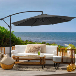 Living and Home Black Garden Cantilever Parasol 3m - Wilko - thumbnail 3