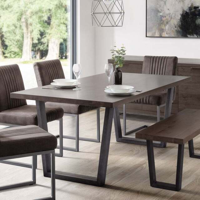 Julian Bowen Brooklyn 6 Seater Dining Table Dark Oak - Brown - Wilko - image 1