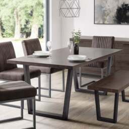 Julian Bowen Brooklyn 6 Seater Dining Table Dark Oak - Brown - Wilko - thumbnail 1