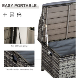 Outsunny 2 Seater Storage Bench with Mixed Grey Cushion - Size: 102 x 51 x 52cm - Wilko - thumbnail 6