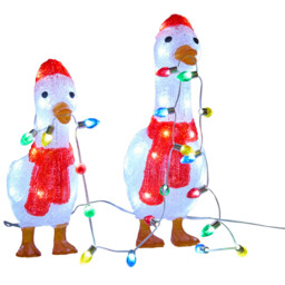 Set of 2 Acrylic Christmas GeeseCool White - Wilko - thumbnail 3