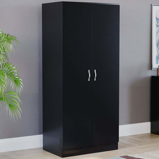 Vida Designs Riano 2 Door Black Wardrobe - Wilko - image 1