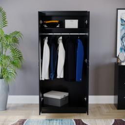 Vida Designs Riano 2 Door Black Wardrobe - Wilko - thumbnail 6