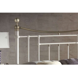 Bronte King Size Cream and Antique Brass Metal Bed Frame - White - Birlea - Wilko - thumbnail 5