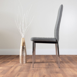 Furniturebox Arona Valera Concrete Effect 6 Seater Round Dining Set Grey and Chrome - Wilko - thumbnail 5