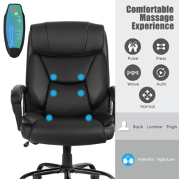 Costway Black 6 Point Office Massage Chair - Size: 88 x 66 x 36cm - Wilko - thumbnail 7