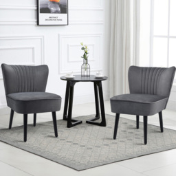 Costway Grey Velvet Accent Chair Set of 2 - Size: Single - Wilko - thumbnail 5