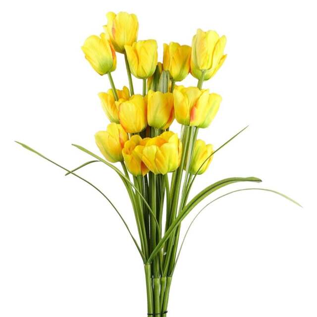 Leaf Tulip Yellow Single Stem Artificial Flower 6 Pack - Size: 80 x 10 x 10cm - Wilko - image 1
