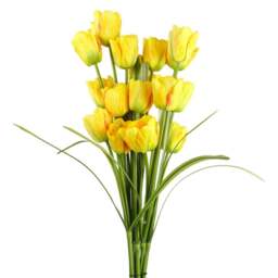 Leaf Tulip Yellow Single Stem Artificial Flower 6 Pack - Size: 80 x 10 x 10cm - Wilko - thumbnail 1