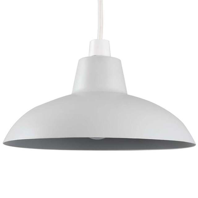 ValueLights Civic Metro Style Cool Grey Metal Retro Pendant Light Shade - Size: 12 x 28 x 28cm - Wilko - image 1