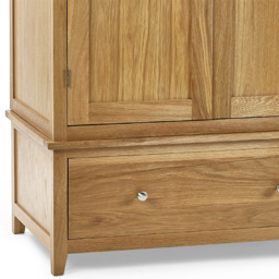 Julian Bowen Mallory 2 Door Single Drawer Combination Wardrobe - Size: 2 Door, Single Drawer - Brown - Wilko - thumbnail 6