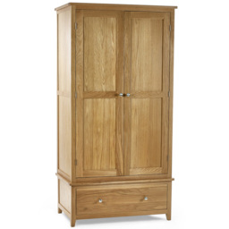 Julian Bowen Mallory 2 Door Single Drawer Combination Wardrobe - Size: 2 Door, Single Drawer - Brown - Wilko - thumbnail 3