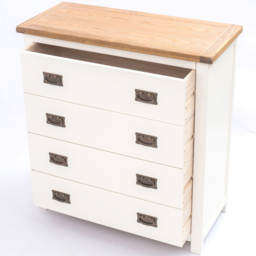Lovere 4 Drawer Off White Chest of Drawers with Brass Drop Handles - Wilko - thumbnail 6