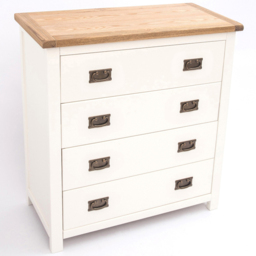 Lovere 4 Drawer Off White Chest of Drawers with Brass Drop Handles - Wilko - thumbnail 5