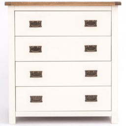 Lovere 4 Drawer Off White Chest of Drawers with Brass Drop Handles - Wilko - thumbnail 3