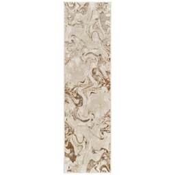 Desire Rugs Solarius Beige Living Room Abstract Area Rug 60 x 220m - Size: 60 x 220cm - Wilko