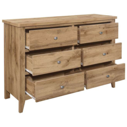 Hampstead 6 Drawer Wooden Chest of Drawers - Brown - Birlea - Wilko - thumbnail 5