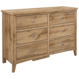 Hampstead 6 Drawer Wooden Chest of Drawers - Brown - Birlea - Wilko - thumbnail 3