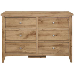 Hampstead 6 Drawer Wooden Chest of Drawers - Brown - Birlea - Wilko - thumbnail 4