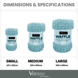 Velosso Duck Egg Waffle Plush Throw 127 x 152cm - Size: 127 x 152 x 1cm - Wilko - thumbnail 5