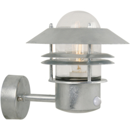 Nordlux Blokhus Galvanised Up Sensor Wall Light - Size: 23 x 22 x 26.5cm - Silver - Wilko