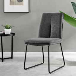Furniturebox Arona Harley 6 Seater Round Dining Set Dark Grey and Black - Wilko - thumbnail 5