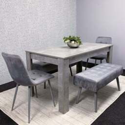 Kosy Koala 4 Seater Stone Dining Set Grey - Wilko