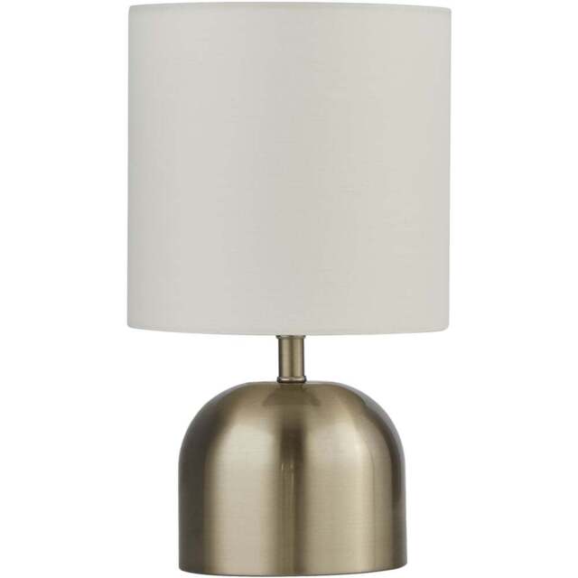 Lighting Collection Satin Silver Touch Lamp with White Shade - Size: 27.5 x 16 x 16cm - Wilko - image 1