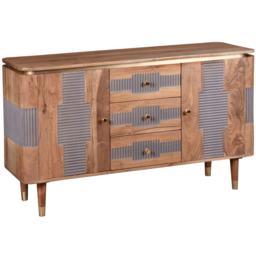 Brooklyn Wilton 2 Door 3 Drawer Acacia Wood Sideboard - Brown - Wilko - thumbnail 3