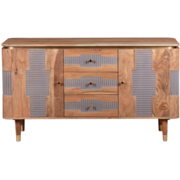 Brooklyn Wilton 2 Door 3 Drawer Acacia Wood Sideboard - Brown - Wilko - thumbnail 4