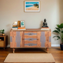 Brooklyn Wilton 2 Door 3 Drawer Acacia Wood Sideboard - Brown - Wilko - thumbnail 7