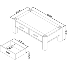 Bentley Designs Turin 2 Drawer Light Oak Coffee Table - Size: 40 x 110 x 60cm - Brown - Wilko - thumbnail 6