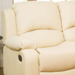 Glendale 2 Seater Cream Bonded Leather Manual Recliner Sofa - Artemis Home - Wilko - thumbnail 3