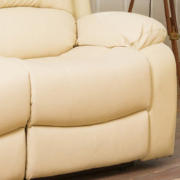 Glendale 2 Seater Cream Bonded Leather Manual Recliner Sofa - Artemis Home - Wilko - thumbnail 4