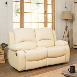 Glendale 2 Seater Cream Bonded Leather Manual Recliner Sofa - Artemis Home - Wilko - thumbnail 5