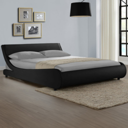 Home Detail Galactic King Size Black Faux Leather Bed Frame - Wilko