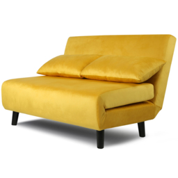 Aurora 2 Seater Yellow Velvet Sofa Bed - Home Garden Direct - Wilko - thumbnail 3