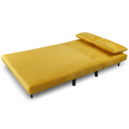 Aurora 2 Seater Yellow Velvet Sofa Bed - Home Garden Direct - Wilko - thumbnail 7