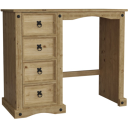 Vida Designs Corona 4 Drawer Pine Dressing Table - Size: 45 x 100 x 84cm - Brown - Wilko - thumbnail 3